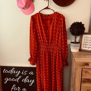 Rust Long Sleeve Dress
